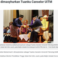 Sultan Muhammad V dimasyhurkan Tuanku Canselor UiTM